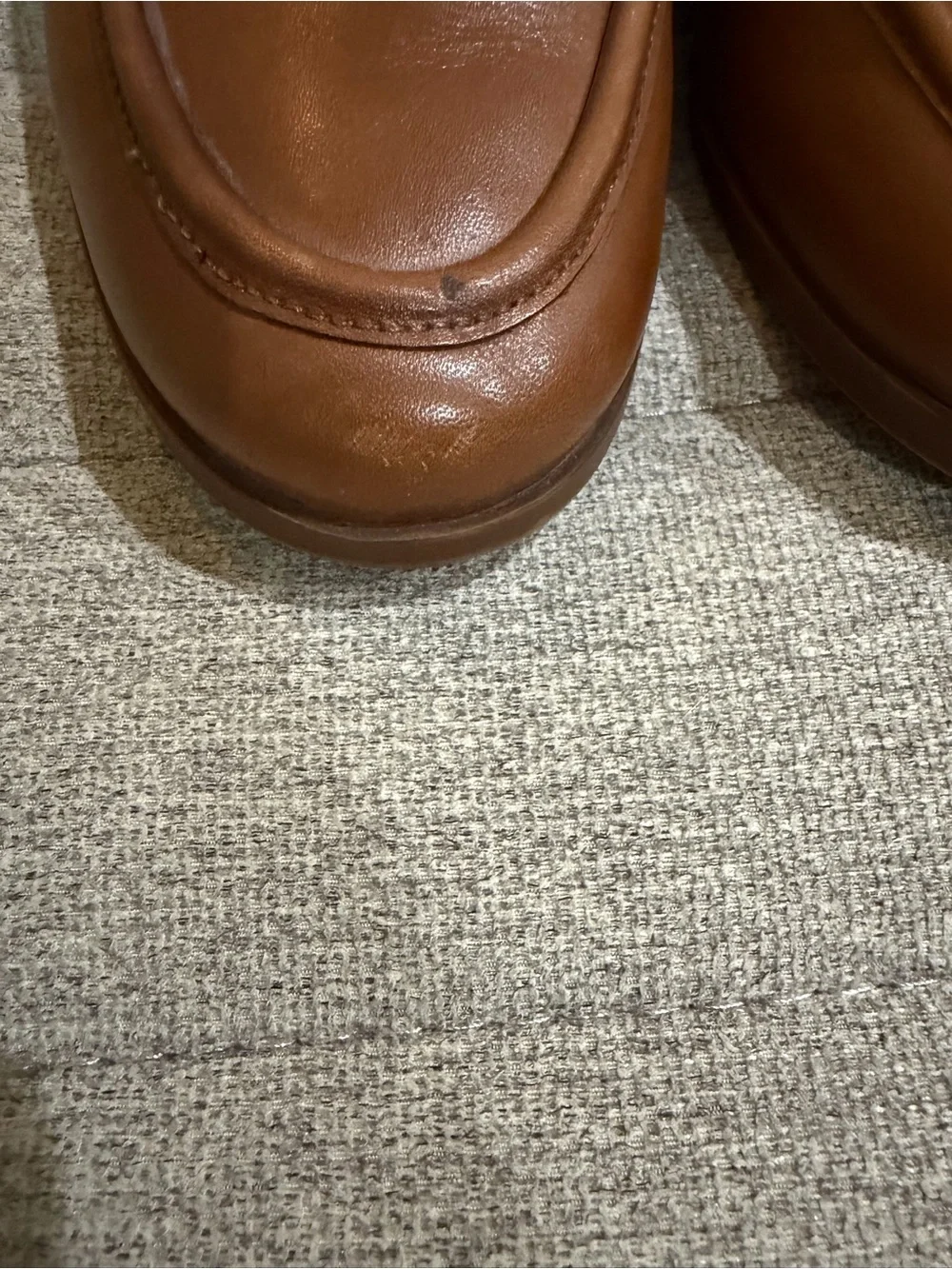 Franco Sarto Bocca Tobacco Brown Women's Tan Genuine Leather Slip-On Loafers